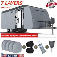 Travel Trailer RV Cover Waterproof 7-Ply Heavy Duty Anti-UV Fits Camper 18'-26' picture