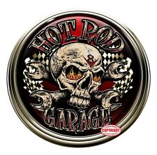 Hot Rod Garage Skull Crest Decal picture