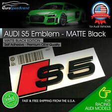 Audi S5 Matte Black Emblem 3D Badge Rear Trunk Lid Audi S Line Logo A5 S5 OEM picture