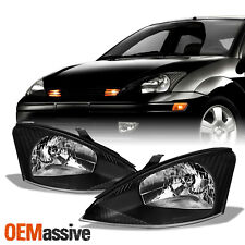 Fit 2000 2001 2002 2003 2004 Ford Focus Black Headlights Left+Right Light Lamps picture