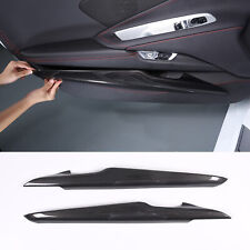 ABS Carbon Fiber Interior Door Panel Trim cover Set Fits Corvette C8 2020-2024 picture