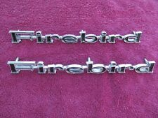 67-69 Pontiac Firebird FENDER EMBLEMS PAIR - OEM NICE 1967 1968 1969 68 Emblem picture