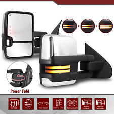 Power Fold Chrome Tow Mirrors for 2014-2019 Silverado Sierra Smoked Switchback picture