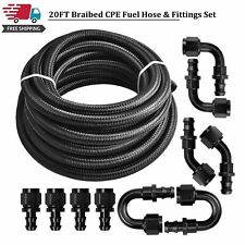 20ft 4/6/8/10/12AN Braided CPE Fuel Oil Line & 10PCS Push Lock Hose Fittings Kit picture