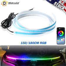 APP Control Car RGB LED DRL Hood Light Strip Engine Cover Daytime Running Light picture