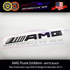 AMG Emblem Matte Black Rear Trunk Letter Logo OEM 3D Badge for Mercedes 2017+ picture