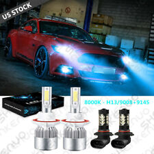 For Ford Mustang 2007-2012 8000K Combo LED Headlight Hi/Lo + Fog Light Bulbs Kit picture