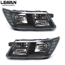 For 2009-2018 Dodge Journey Headlights Black Clear Corner Pair Left&Right Side picture