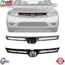 New Front Grill Grille Assembly Black Plastic For 2006-2008 Honda Civic Coupe picture