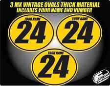 Vintage mx Custom Pre Printed Number plate Background Ovals ANY COLORS picture