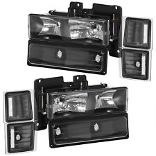 Headlights Assembly Pair Fits 94-98 Chevy C/K C/10 Left + Right Sides Headlamp picture