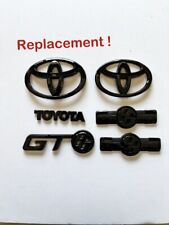 For 2012-16 Toyota GT86 Scion FRS Front Rear Set Gloss Black Fender Emblem Badge picture
