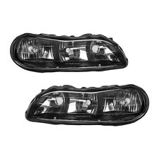 Black Headlights Fits 1997-2003 Chevy Malibu Corner Lamps Pair Left+Right picture