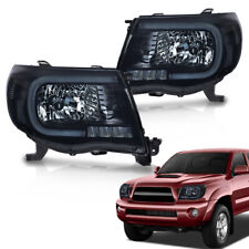 Fit For Toyota Tacoma 2005-2011 Clear LED Tube Headlights Black Smoked picture