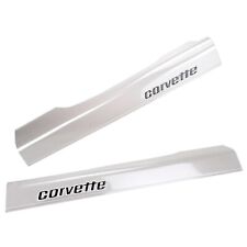 2pc OEM GM Corvette Clear Door Sill Guards / Protectors with Logo for 1978-82 C3 picture