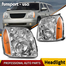 Headlights Headlamp Assembly Chrome Amber For 07-14 GMC Yukon Denali XL1500 2500 picture