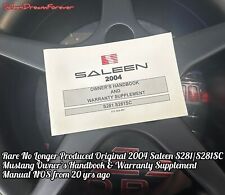 2004 SALEEN S281 S281SC MUSTANG OWNERS MANUAL BROCHURE NOS FORD COBRA GT picture