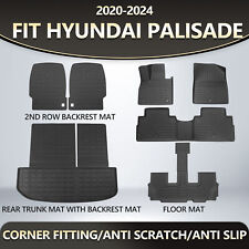 Floor Mats Trunk Mats Cargo Liners Anti-Slip For 2020-2024 Hyundai Palisade picture