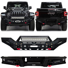 Vijay Fit 2020-2024 Jeep Gladiator JT Steel Front or Rear Bumper w/LED Lights picture