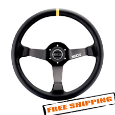 Sparco 015R345MLN 3-Spoke R345 Series Competition Black Leather Steering Wheel picture