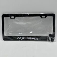 ALFA ROMEO  Black Metal License Plate Frame included 2 free screw caps and caps picture