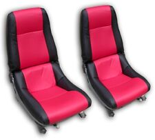 FOR 1979-1983 CHEVY CORVETTE C3 IGGEE S.LEATHER CUSTOM FIT 2 FRONT SEAT COVERS picture