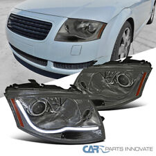 Fit 99-06 Audi TT LED Strip Bar Smoke Projector Headlights Head Lamps Left+Right picture