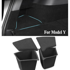 2x Trunk Cargo Side Storage Organizer Bins Pocket Box w/ Cover for Tesla Model Y picture