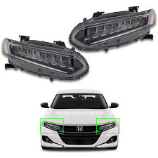 For 2018 2022 Honda Accord Full LED Headlight Chrome Left Right Side Pair 2Pcs picture