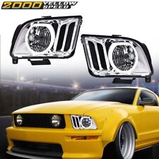 Fit For 2005-2009 Ford Mustang Chrome Clear Lens Halo Headlights Lamps  picture