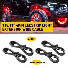 4X 10FT RGB Rock lights Extension Wire For LED Underbody Light 4PIN Waterproof picture