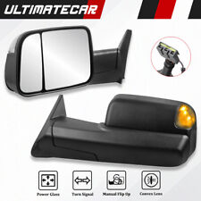 Pair Power Glass Tow Mirrors For 1994-1997 Dodge Ram 1500 2500 3500 w/ LED Light picture