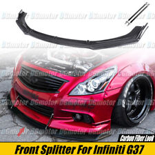 For Infiniti G37 Coupe Sedan Front Splitter Bumper Lip Spoiler Carbon Fiber Look picture