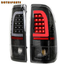 Tail Lights For 1997-2003 Ford F150 99-07 F250 F350 Black LED Tube Brake Lamps picture