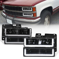 LH+RH LED DRL Headlights + Bump Lamps For 1994-1998 C10 C/K Silverado Tahoe picture