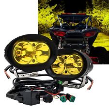 2X Amber Oval LED Fog Light Kit Neon Yellow Snow plow Vehicle UTV Tractor truck picture