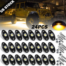 Amber 24 Pods LED Rock Lights For Jeep Offroad Boat Truck UTV ATV Underbody Lamp picture