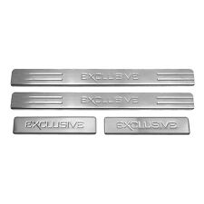 Door Sill Scuff Plate Scratch Protector for Jeep Exclusive Steel Silver 4 Pcs picture