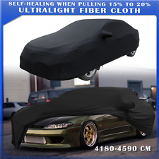 For NISSAN 180SX Black Car Cover Satin Stretch Scratch Dust Resistant Indoor picture