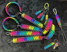 Bright Rainbow and Black 550 Paracord Grab Handles for a Wrangler 4x4 SxS picture
