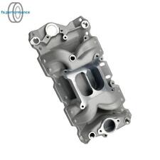 Dual Plane Aluminum Intake Manifold for Chevy Small Block 265-400 RPM 1500-6500 picture