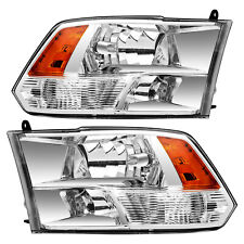 For 09-18 Dodge Ram 1500,10-18 Dodge Ram 2500 3500 Headlights Chrome W/ Amber picture