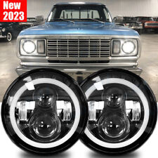 For Dodge W100 W200 D100 D200 Pickup Truck 7 Inch Halo LED Headlight DRL Pair picture