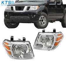 For 2009-2021 Nissan Frontier Truck Headlight Chrome Housing Halogen Left+Right picture