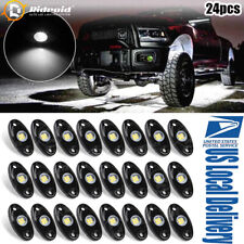 24pcs White LED Rock Lights Underbody Trail Rig Glow Lamp Offroad Pickup Truck picture