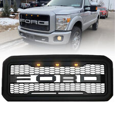 Front Grill For Ford F250 F350 2011-2016 Super Duty Raptor Style Matte Black LED picture