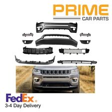Fits 2017-2022 Jeep Compass Front Bumper Upper /Lower Grill New 10 Pieces of Set picture