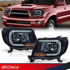 Fit For Toyota Tacoma 2005-2011 LED DRL Tube Headlights Black Smoked picture
