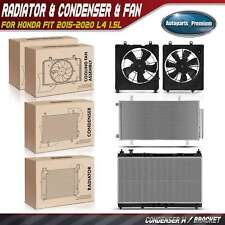 4pcs Radiator & AC Condenser & Cooling Fan Kit for Honda Fit 2015-2020 L4 1.5L picture