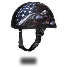 Daytona Skull CAP EAGLE- W/ FLAMES USA non DOT Motorcycle Helmet Daytona Helmets picture